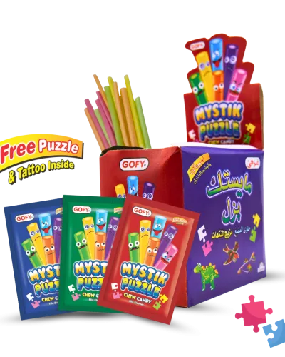 Mystik Puzzle Chew Sticks with Mix Flavors (Free Puzzle & Tattoo Inside)