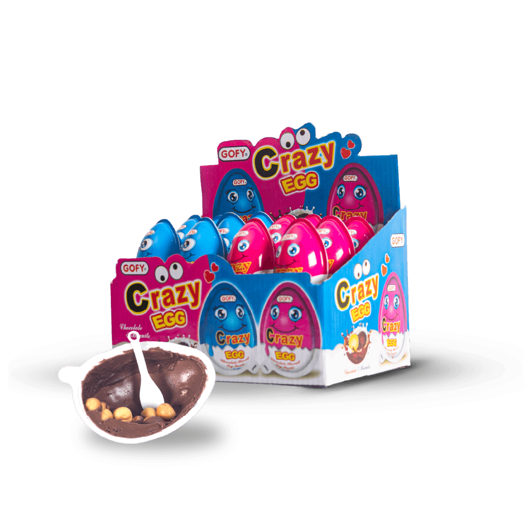 Crazy Egg Chocolate & Round Biscuit with Surprise Toys Pack of 24 Pcs
